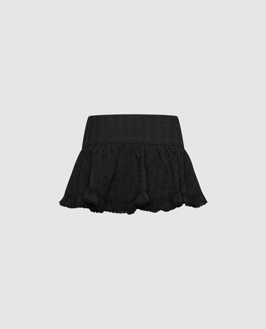  URBAN REVIVO - Chân váy chữ A mini nhún bèo 