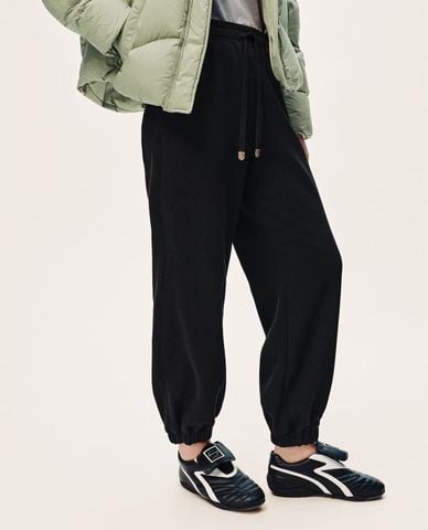  URBAN REVIVO - Quần jogger nữ lưng thun bo gấu 