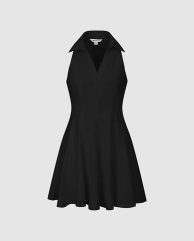  URBAN REVIVO - Đầm sát nách mini cổ bẻ dáng xòe 
