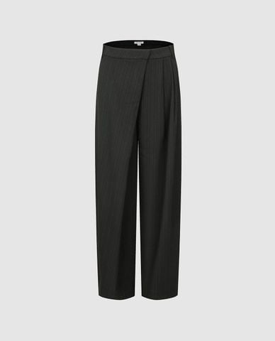  URBAN REVIVO - Quần nữ ống rộng họa tiết sọc 