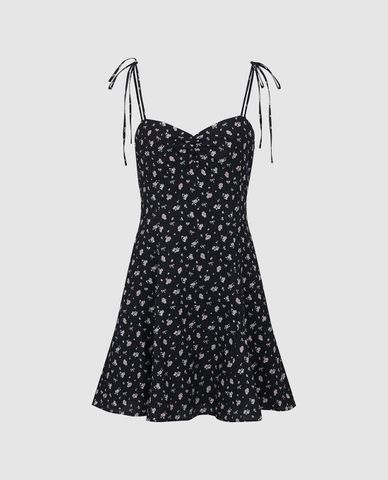  URBAN REVIVO - Đầm hai dây mini họa tiết hoa nhí 