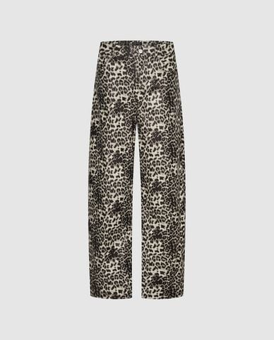  URBAN REVIVO - Quần nữ ống đứng họa tiết da beo 