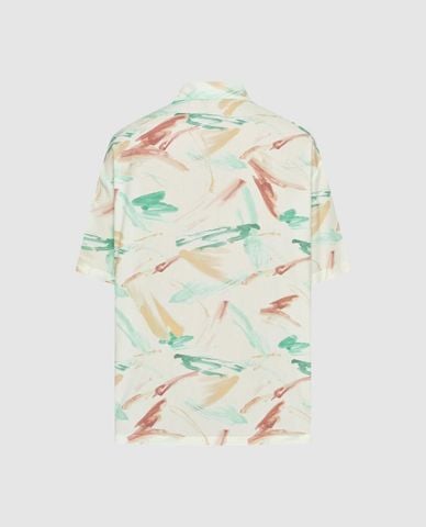  URBAN REVIVO - Áo sơ mi nam tay ngắn họa tiết loang màu 