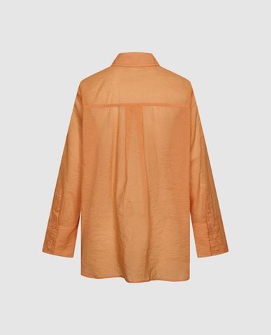  URBAN REVIVO - Áo sơ mi nữ tay dài phom suông phối túi 