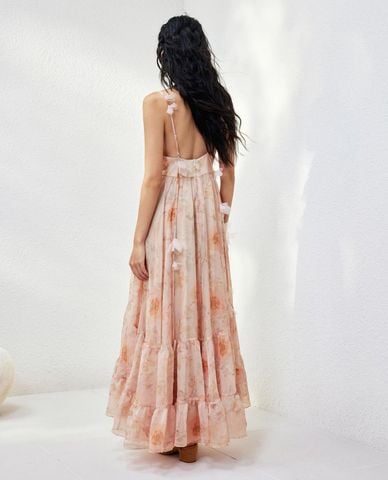  URBAN REVIVO - Đầm hai dây maxi họa tiết hoa 