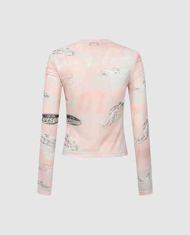  URBAN REVIVO - Áo thun nữ cổ tròn tay dài phom ôm 