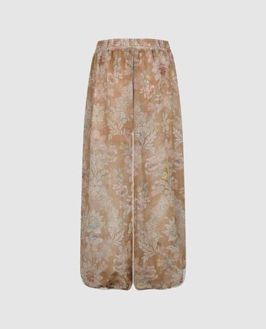  URBAN REVIVO - Quần nữ ống rộng lưng thun phối dây rút 