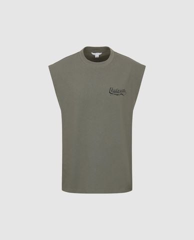  URBAN REVIVO - Áo sát nách nam cổ tròn in chữ 