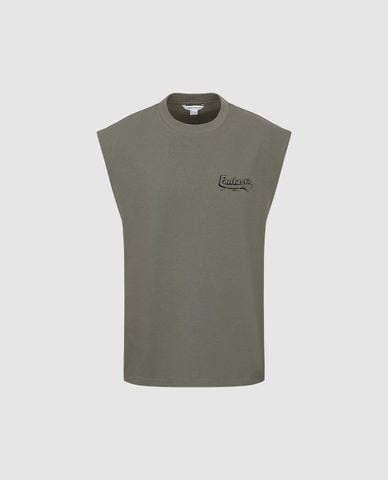  URBAN REVIVO - Áo sát nách nam cổ tròn in chữ 