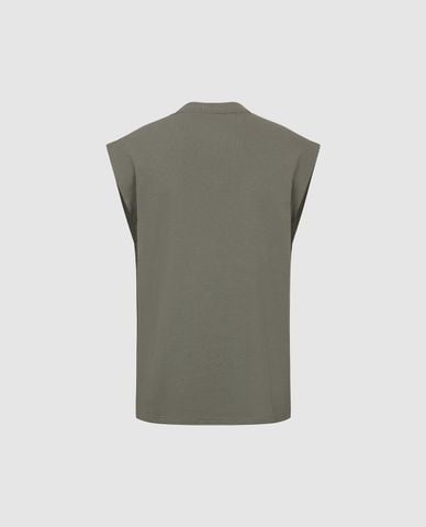  URBAN REVIVO - Áo sát nách nam cổ tròn in chữ 