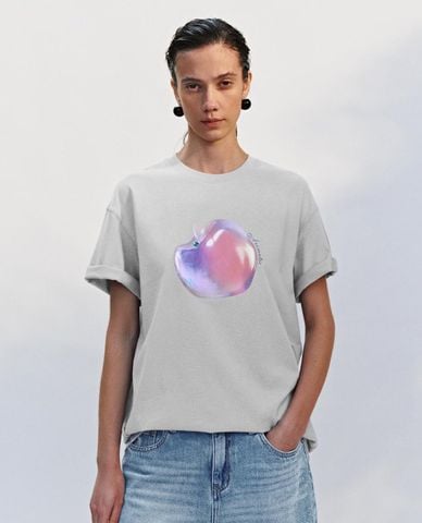  URBAN REVIVO - Áo thun nữ cổ tròn tay ngắn trẻ trung 