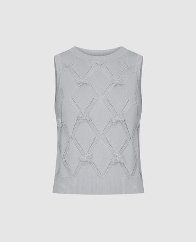  URBAN REVIVO - Áo dệt kim nữ sát nách cổ tròn 