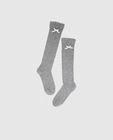  URBAN REVIVO - Vớ nữ cổ cao phối nơ nữ tính Bow Décor 
