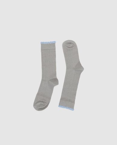  URBAN REVIVO - Vớ nữ cổ cao viền bèo 