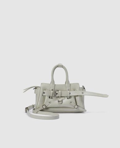  URBAN REVIVO - Túi đeo vai nữ hình thang phối đai cá tính 