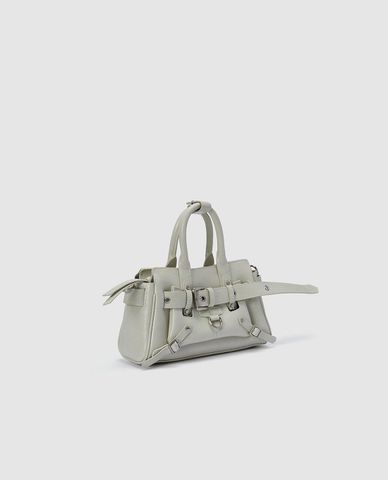  URBAN REVIVO - Túi đeo vai nữ hình thang phối đai cá tính 