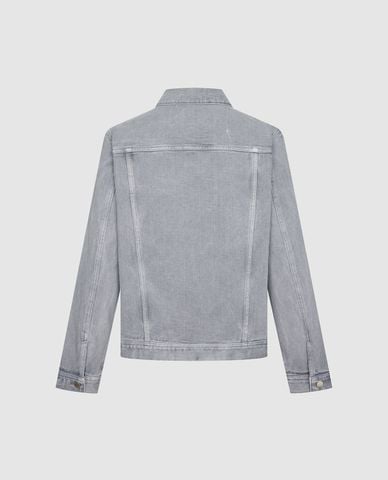  URBAN REVIVO - Áo khoác denim nam cổ bẻ tay dài 