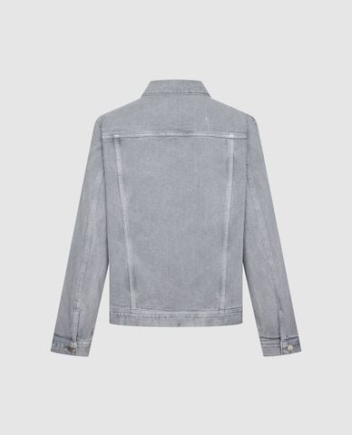  URBAN REVIVO - Áo khoác denim nam cổ bẻ tay dài 
