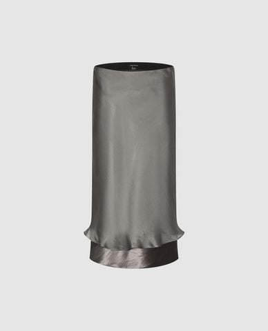  URBAN REVIVO - Chân váy phom suông midi viền lượn sóng 
