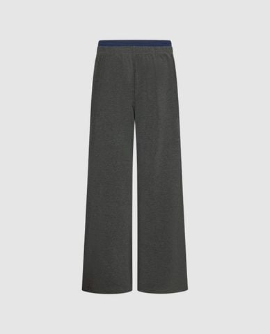  URBAN REVIVO - Quần nữ ống rộng lưng thun phối dây rút 