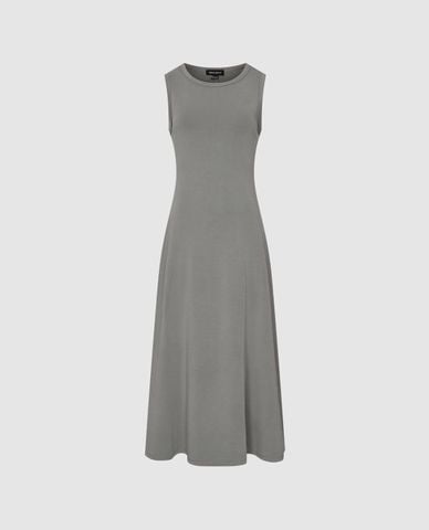  URBAN REVIVO - Đầm sát nách midi cổ tròn thanh lịch 