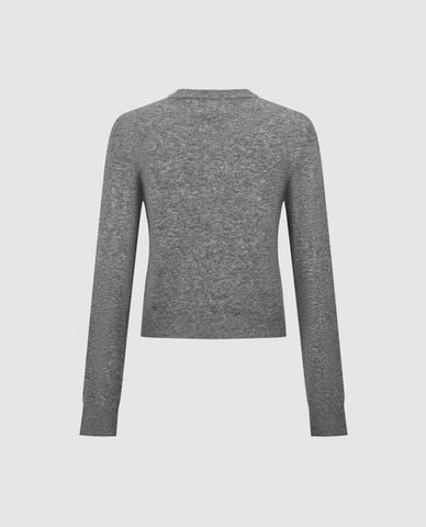 URBAN REVIVO - Áo khoác cardigan nữ cổ tròn thêu họa tiết 
