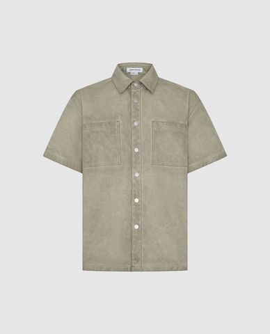  URBAN REVIVO - Áo sơ mi denim nam tay ngắn hiện đại 