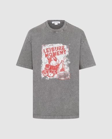  URBAN REVIVO - Áo thun nam cổ tròn tay ngắn in hình 