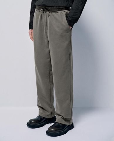  URBAN REVIVO - Quần nam ống đứng lưng thun phối dây rút 