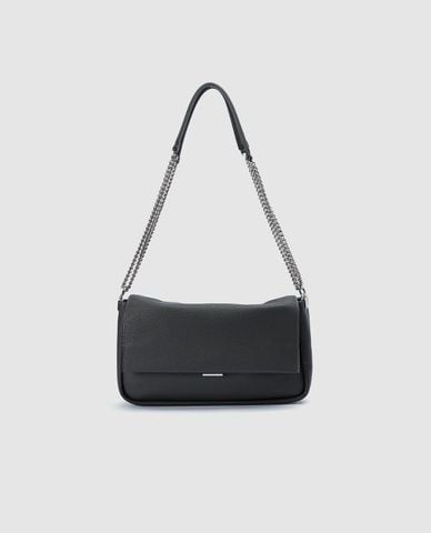  URBAN REVIVO - Túi đeo vai nữ phom chữ nhật phối dây xích 