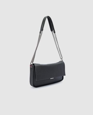  URBAN REVIVO - Túi đeo vai nữ phom chữ nhật phối dây xích 