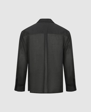  URBAN REVIVO - Áo sơ mi nam cổ bẻ tay dài thêu hoa 