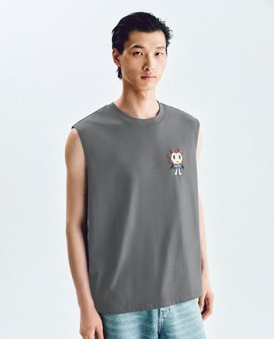  URBAN REVIVO - Áo sát nách nam phối họa tiết 