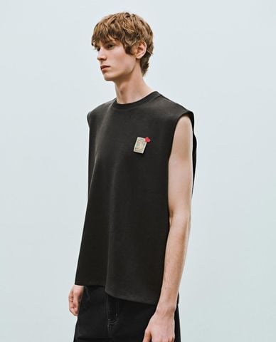  URBAN REVIVO - Áo sát nách nam cổ tròn in hoạ tiết 