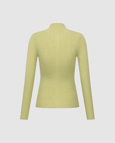  URBAN REVIVO - Áo dệt kim nữ cổ cao tay dài 