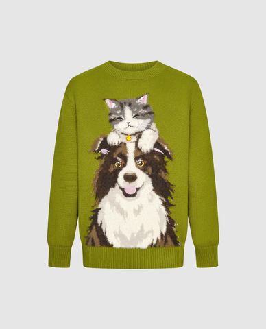  URBAN REVIVO - Áo sweatshirt nam cổ tròn tay dài phối họa tiết 