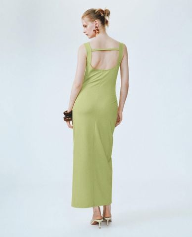  URBAN REVIVO - Đầm hai dây midi cut out phom ôm 