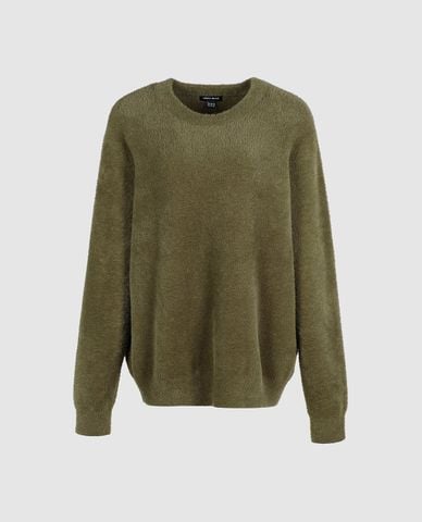  URBAN REVIVO - Áo dệt kim nam cổ tròn tay dài lông mịn 