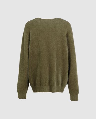  URBAN REVIVO - Áo dệt kim nam cổ tròn tay dài lông mịn 