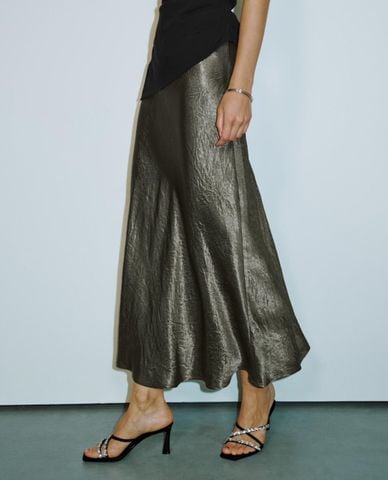  URBAN REVIVO - Chân váy phom suông midi thanh lịch 