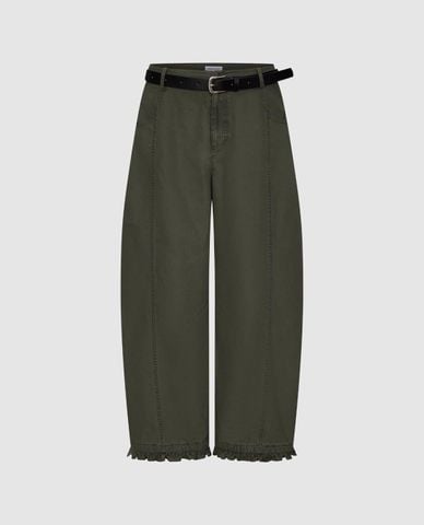  URBAN REVIVO - Quần jeans nữ ống rộng kèm thắt lưng 