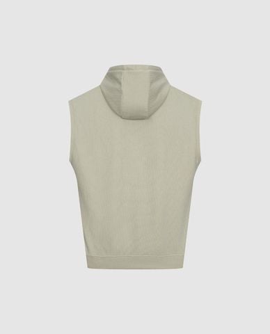  URBAN REVIVO - Áo hoodie nam sát nách phối dây rút 