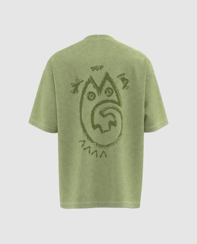  URBAN REVIVO - Áo thun nam cổ tròn tay ngắn in họa tiết 