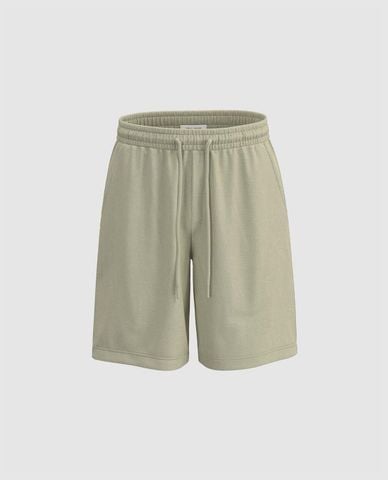  URBAN REVIVO - Quần short nam ngang gối lưng thun 
