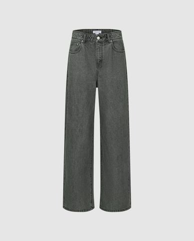  URBAN REVIVO - Quần jeans nữ ống rộng trẻ trung 