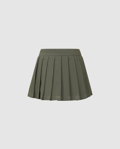  URBAN REVIVO - Chân váy denim mini xếp li 