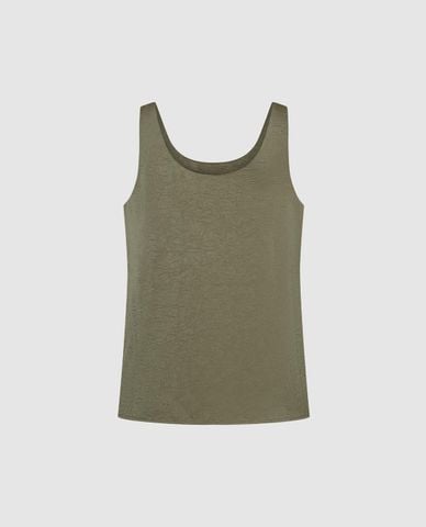  URBAN REVIVO - Áo ba lỗ nữ cổ tròn tối giản 