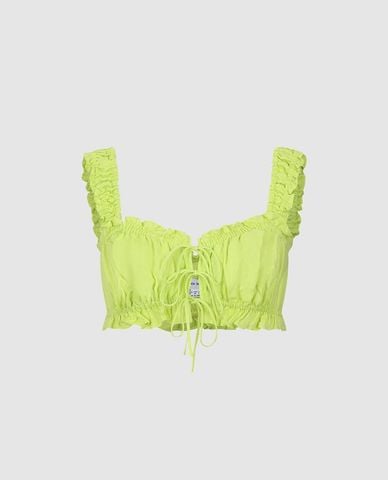  URBAN REVIVO - Áo hai dây nữ phom croptop phối dây rút 