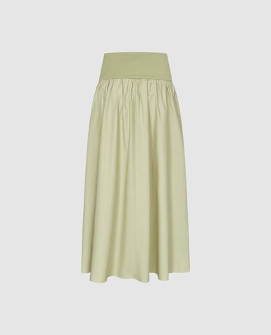  URBAN REVIVO - Chân váy maxi phom suông lưng thun 