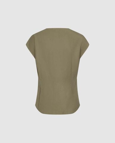  URBAN REVIVO - Áo kiểu nữ cổ V xoắn eo thanh lịch 